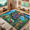 Dinosaur Theme Soft Crystal Velvet Rug Custom Name & Text Print Non Slip Floor Rug for Bedroom Living Room