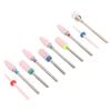 10pcs Nail Drill Bit Portable Ceramic Cuticle Remover Bits with 20 Hole Storage Box for Nail Artist