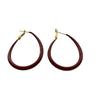Simple Burgundy Enamel Earrings, Earrings, High-End Sense, Fashionable And Versatile, Retro Minimalist And Neat Temperament, Autumn And Winter