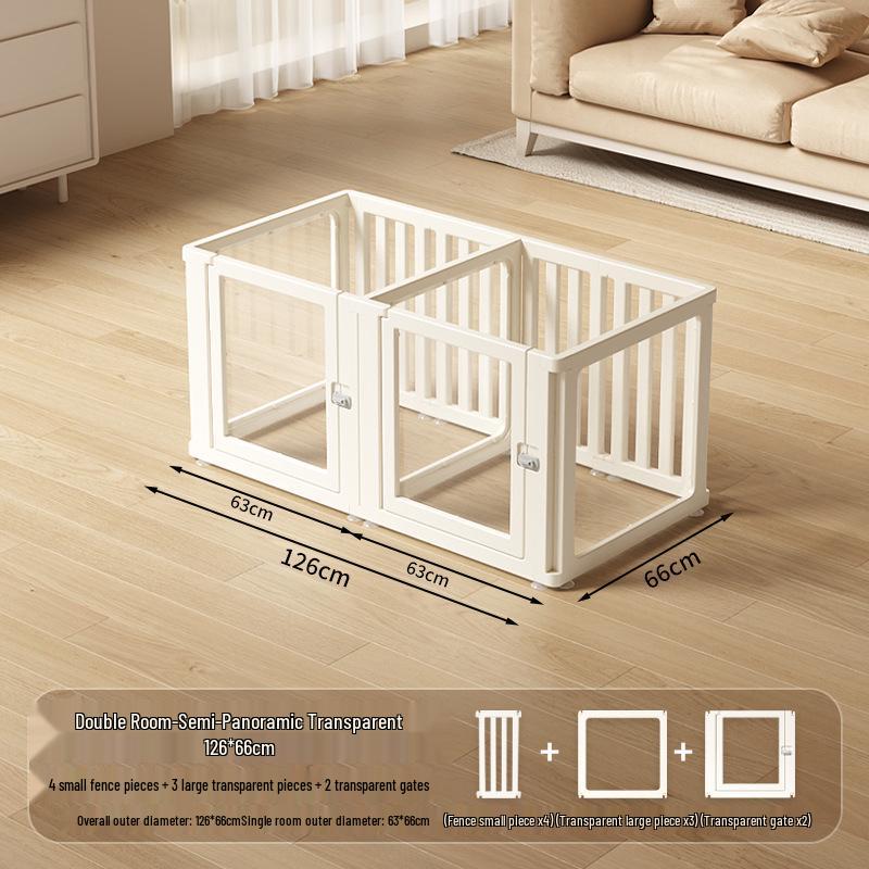 Gard Interior din Acril Transparent pentru Câini Mici - Incintă de Siguranță & Casuță pentru Câini