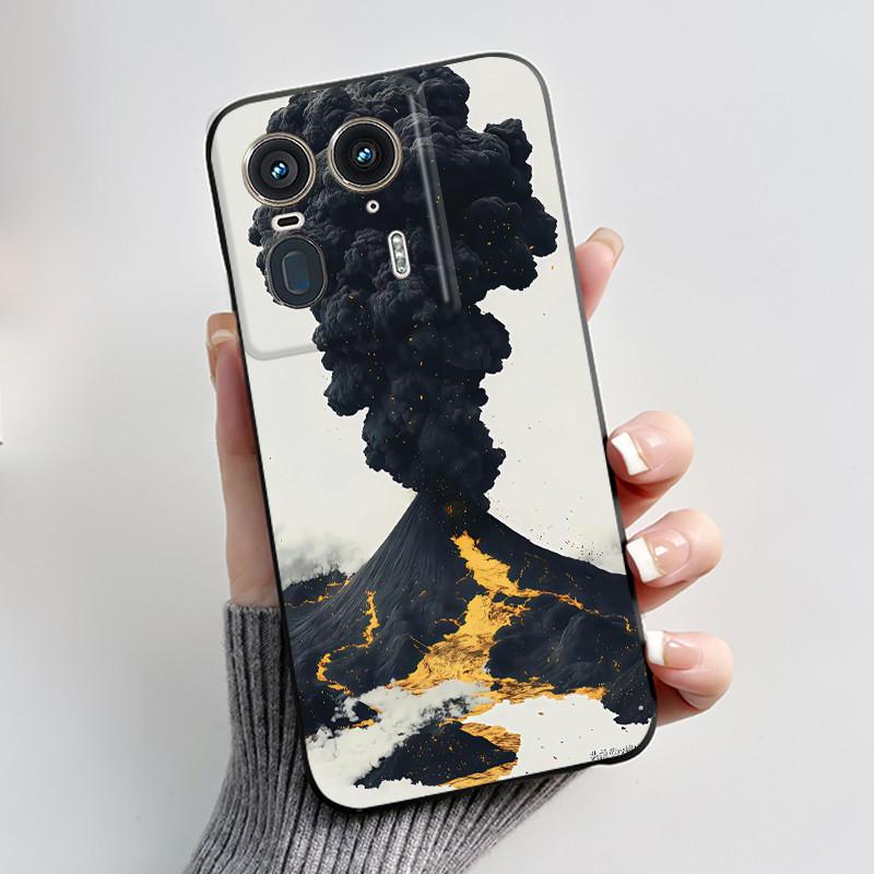 Soft Casing For Motorola Moto Edge 50 Ultra 5G Phone Case Black Matte Silicone Aesthetic Luxury Cute Cool Boys Girls Back Cover