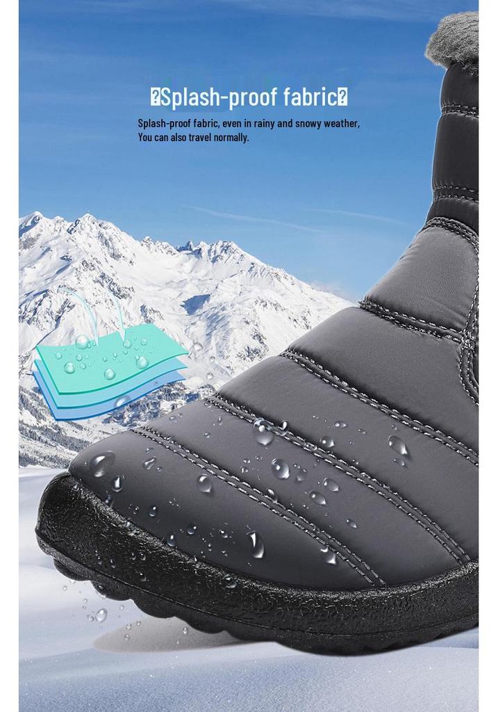 Women's Fleece-Lined High Top Warm Cotton Snow Boots - Plus Size