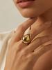 Unique Chic Irregular Stainless Steel Chunky Rings for Women Glossy 18K Gold Plated Open Ring Waterproof Trendy Jewelry New 2026