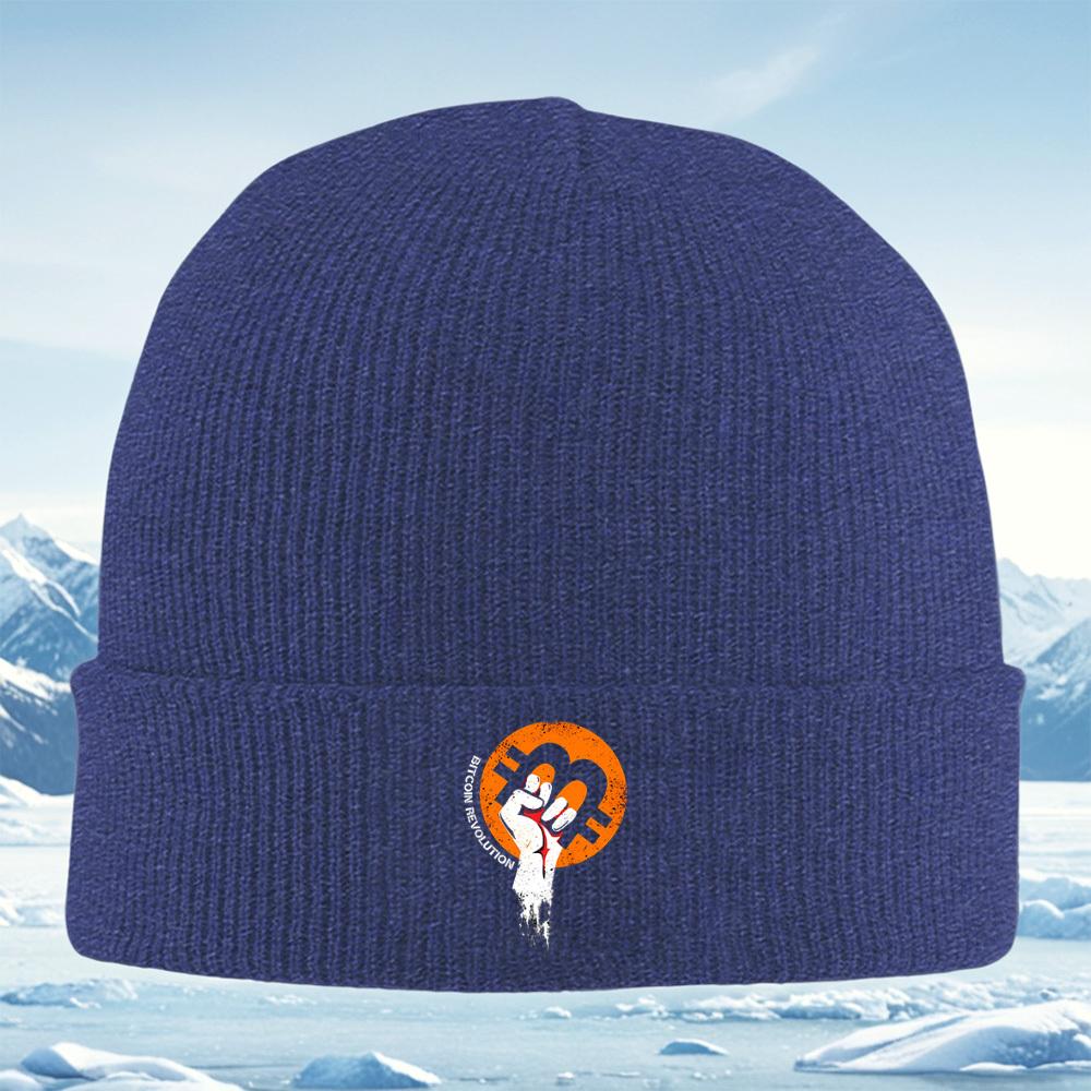Fist Bitcoin symbolRevolution Men Women Unisex Knitted Hat Beanie Pullover Cap Winter Thermal Warm Christmas Outdoor Cycling Hi