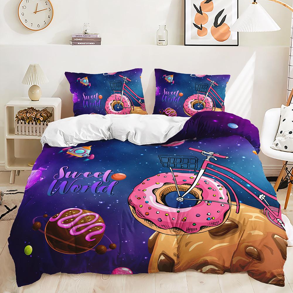 Three-Piece Fruit Dessert Quilt Set Two-Piece Bed Digital Printing Kit