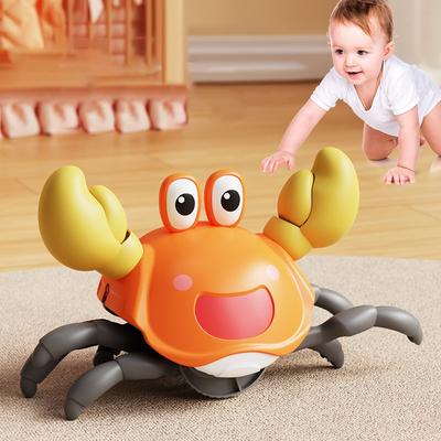 Neues Induktions-Ausweichkrabben-Krabbelspielzeug für Kinder Kleinkinder Elektronisches Musikalisches Haustier Weicht Hindernissen aus Lustiges Party-Interaktives Baby-Spielzeug