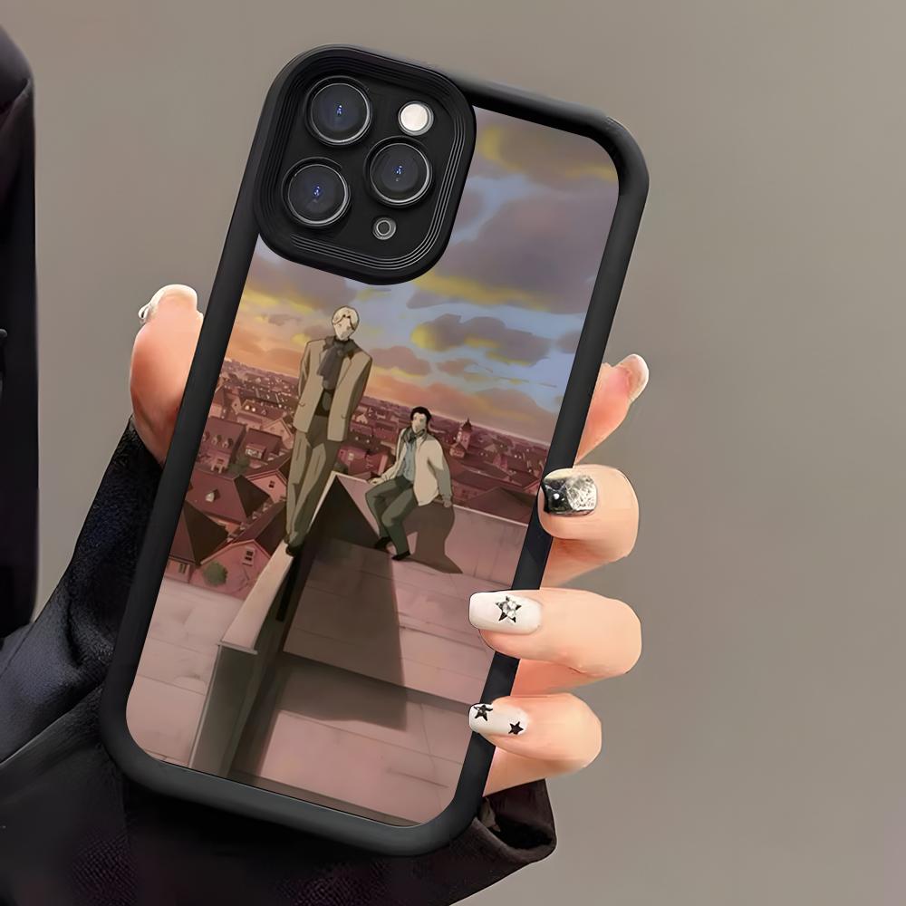 N-Naoki Urasawa S Monster Phone Case For IPhone 17 Air 16 E 15 14 Plus 13 12 11 Pro Max Black Sky Eye Stepped Protective Case