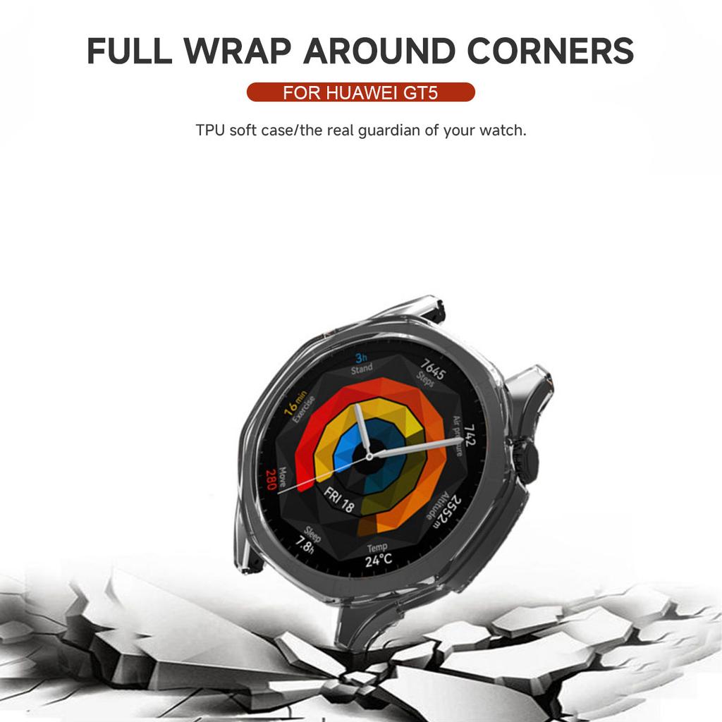 Silicone TPU Case For Huawei Watch GT 5 41mm 46mm Smartwatch Screen Protector Frame Bumper for Huawei Watch GT5 Cover Shell