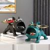 1 French Bulldog Artwork, Scandinavian Style Animal Statue Storage Tray for Candy Snacks Coins Fruit Jewelry Storage