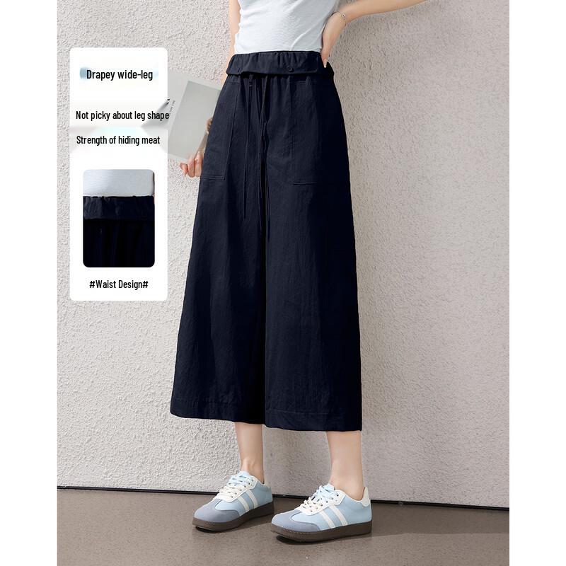 TERRE BLEUE Women s Loose Cropped Casual Pants XL
