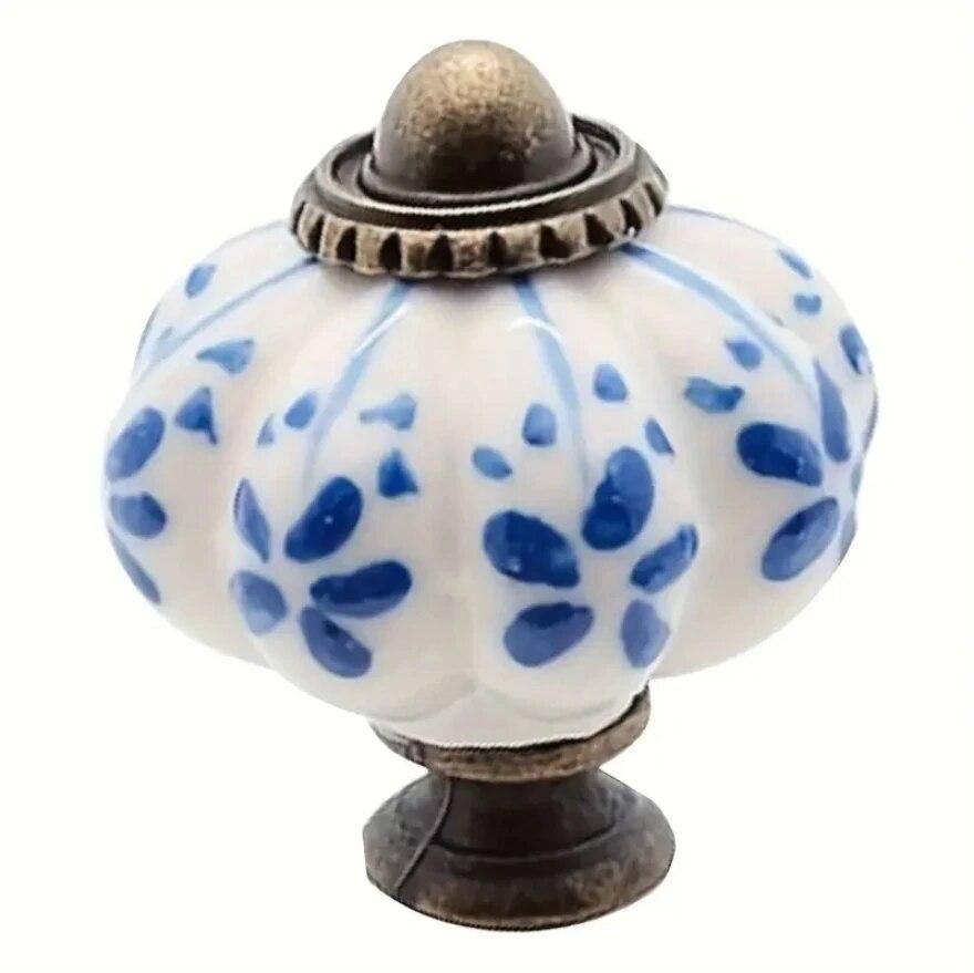 

Керамическая ручка-скоба с рисунком тыквы в деревенском стиле для детской комнаты, ручка для ящика шкафа, европейская ручка в стиле ретро