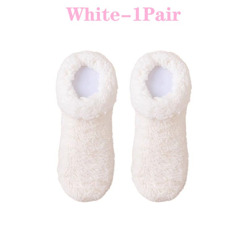 Women  Thickened  Winter Socks with Fleece Lining  Anti-Slip Soft  Short Home  Socks for  Warmth and Comfort In Cold Weather