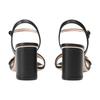 Double G Leather One Strap Sandals 7cm Women's Black 453379 A3N00 1000