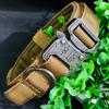 Military Tactical Dog Collar Adjustable Soft Nylon Outdoor Training K9 Collar with Handle and Metal