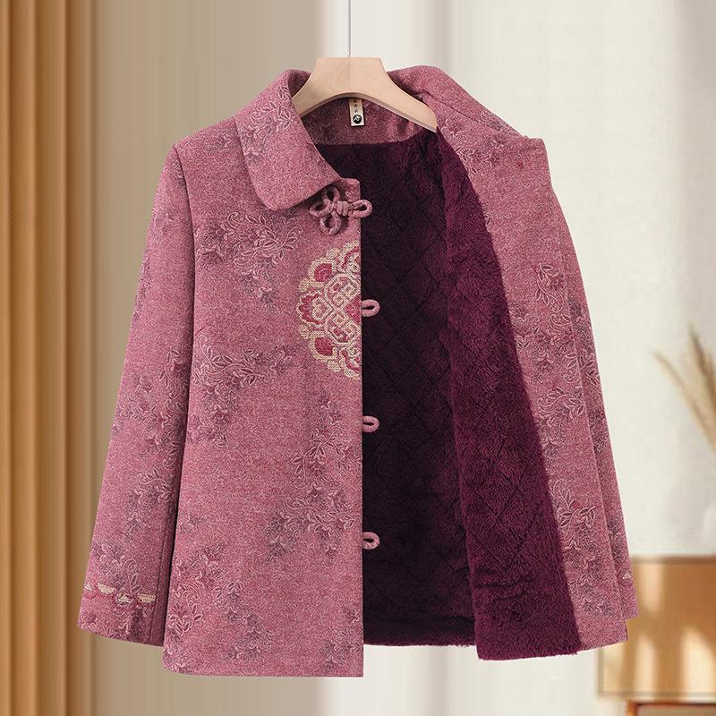 Women's Spring & Autumn 2026 Jacket: Stylish Lapel Loose-Fit for Middle-Aged & Elderly