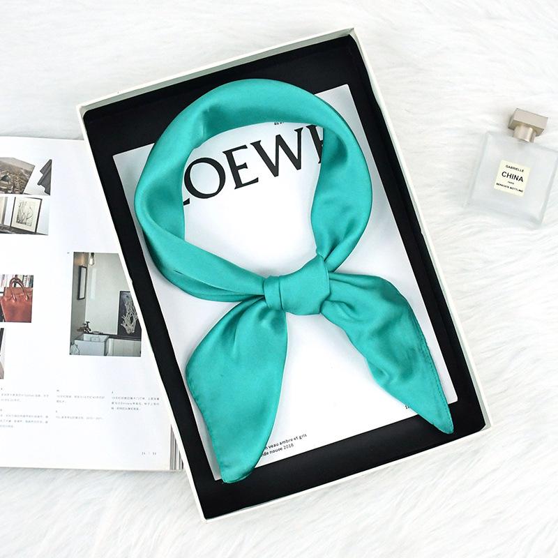 Spring/Autumn Solid Color Silk Scarf: 70cm Stylish & Versatile Women's Neck Accessory