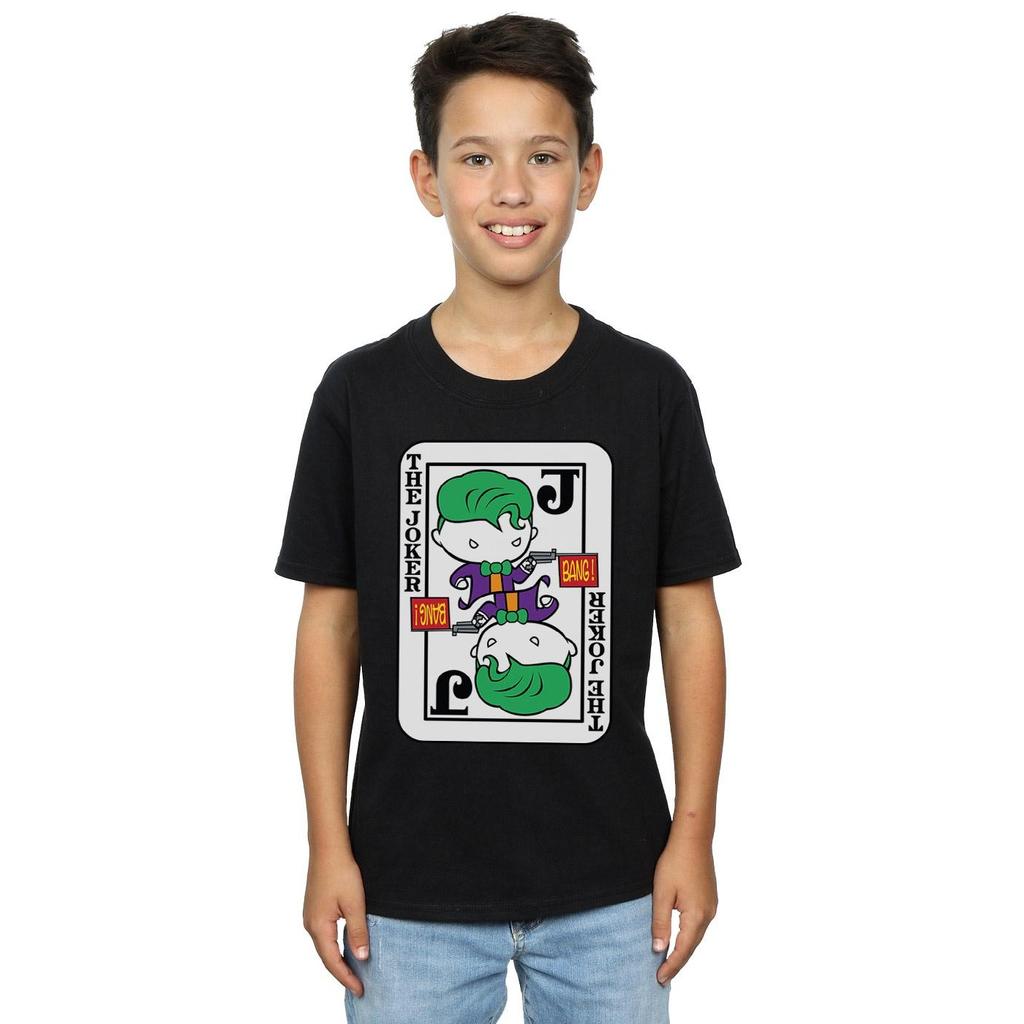 DC Comics Jungen Chibi Joker Spielkarte T-Shirt