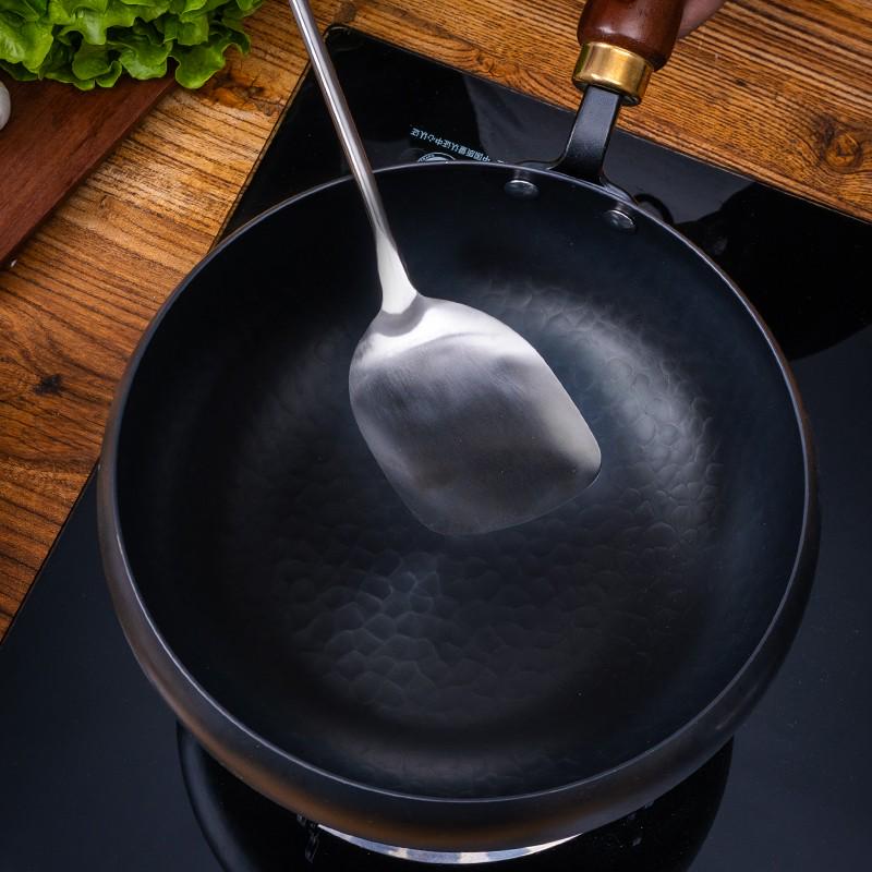 Ancient Method Non-Stick Flat Bottom Iron Wok for Stir-fry & Stew