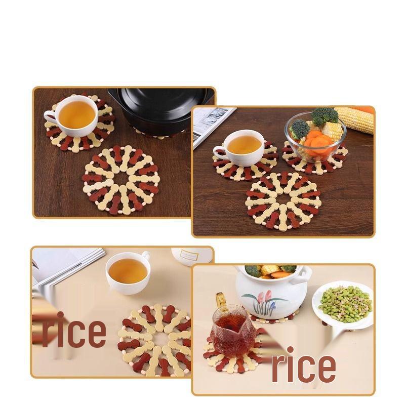 Bamboo Insulation Pad Set: 3-Piece High-Temperature Resistant Table Mats for Casseroles