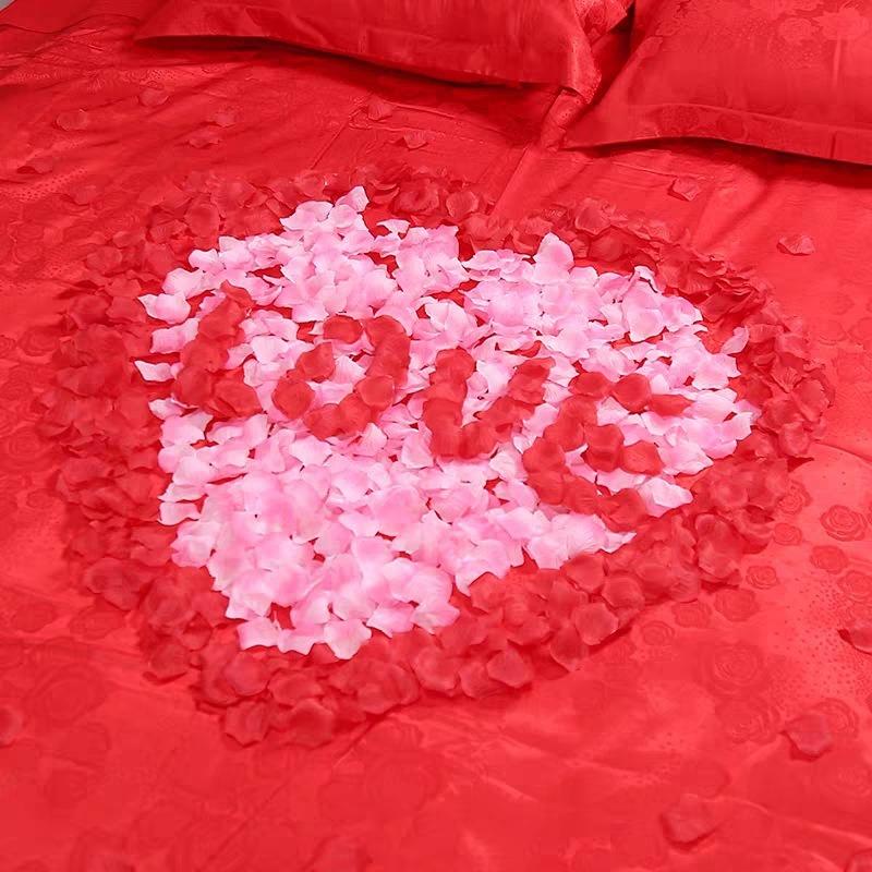 100/200Pcs Artificial Fake Rose Petals Colorful Simulation Silk Rose Petal For Valentines Day Wedding Party Romantic Decoration