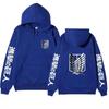 Attack on Titan Hoodie Unisex Fleece Sweatshirt Eren Mikasa Levi Character Print Autumn Winter Casual Pullover