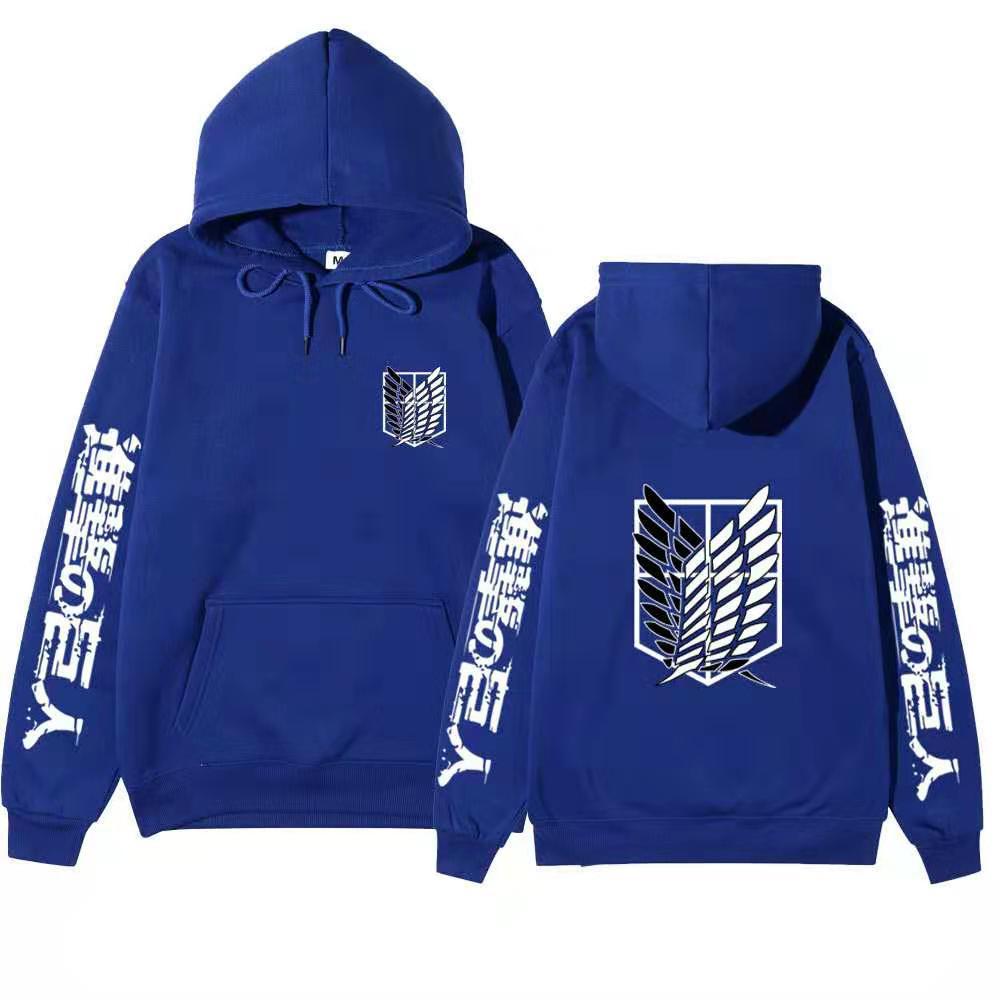 Attack on Titan Hoodie Unisex Fleece Sweatshirt Eren Mikasa Levi Character Print Autumn Winter Casual Pullover