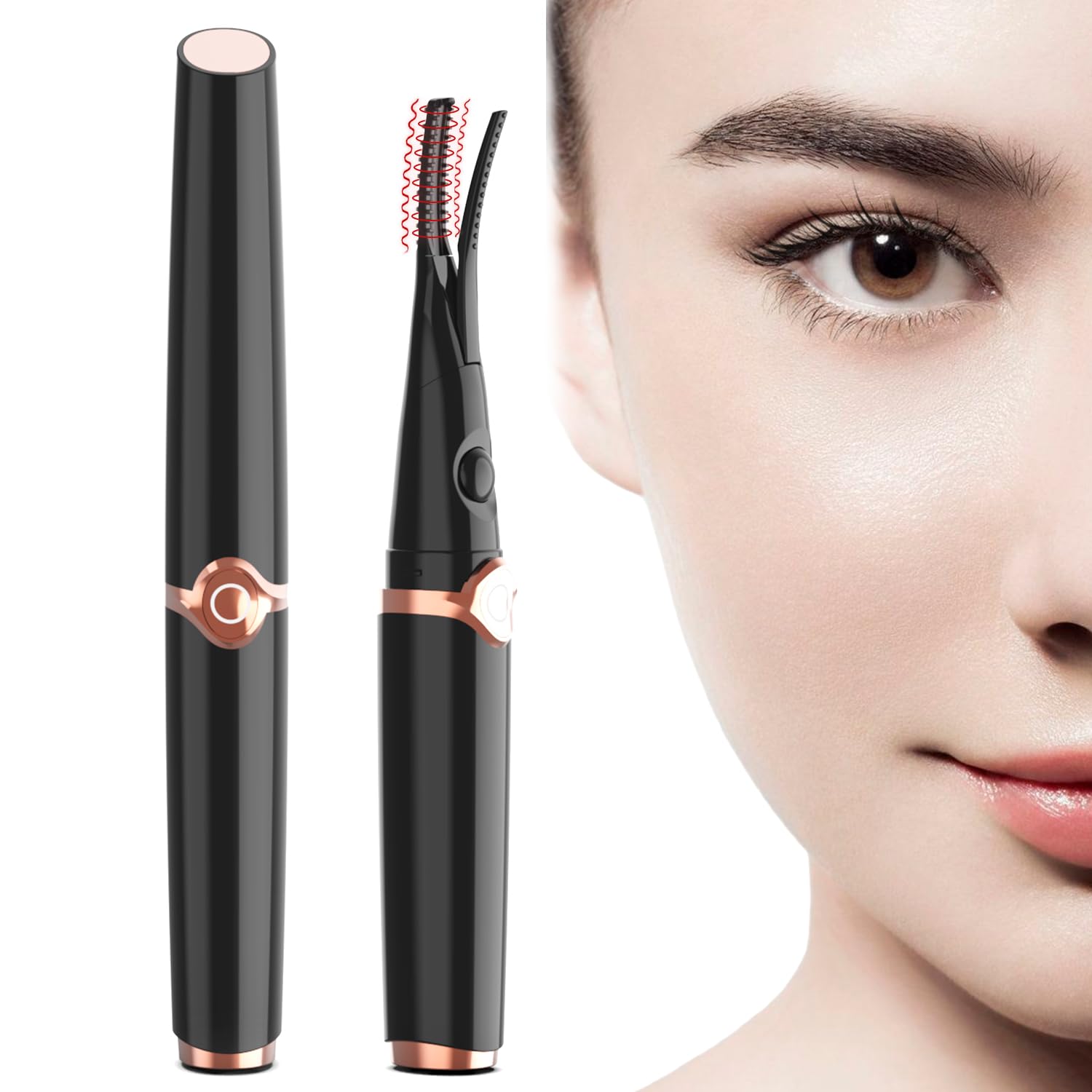 

iitrust Hot Eyelash Clamp USB Clamp Eyelash Hot Curler for Face Three Temperature Rapid Automatic Lower Lash Curler Curler, Type, 2-in-1 Rechargeable, чёрный