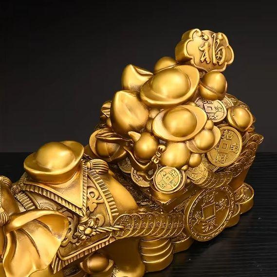 Copper Feng Shui Elephant Ornaments Pull Yuanbao Jubilee Ruyi Elephant Home Office Desktop Decor