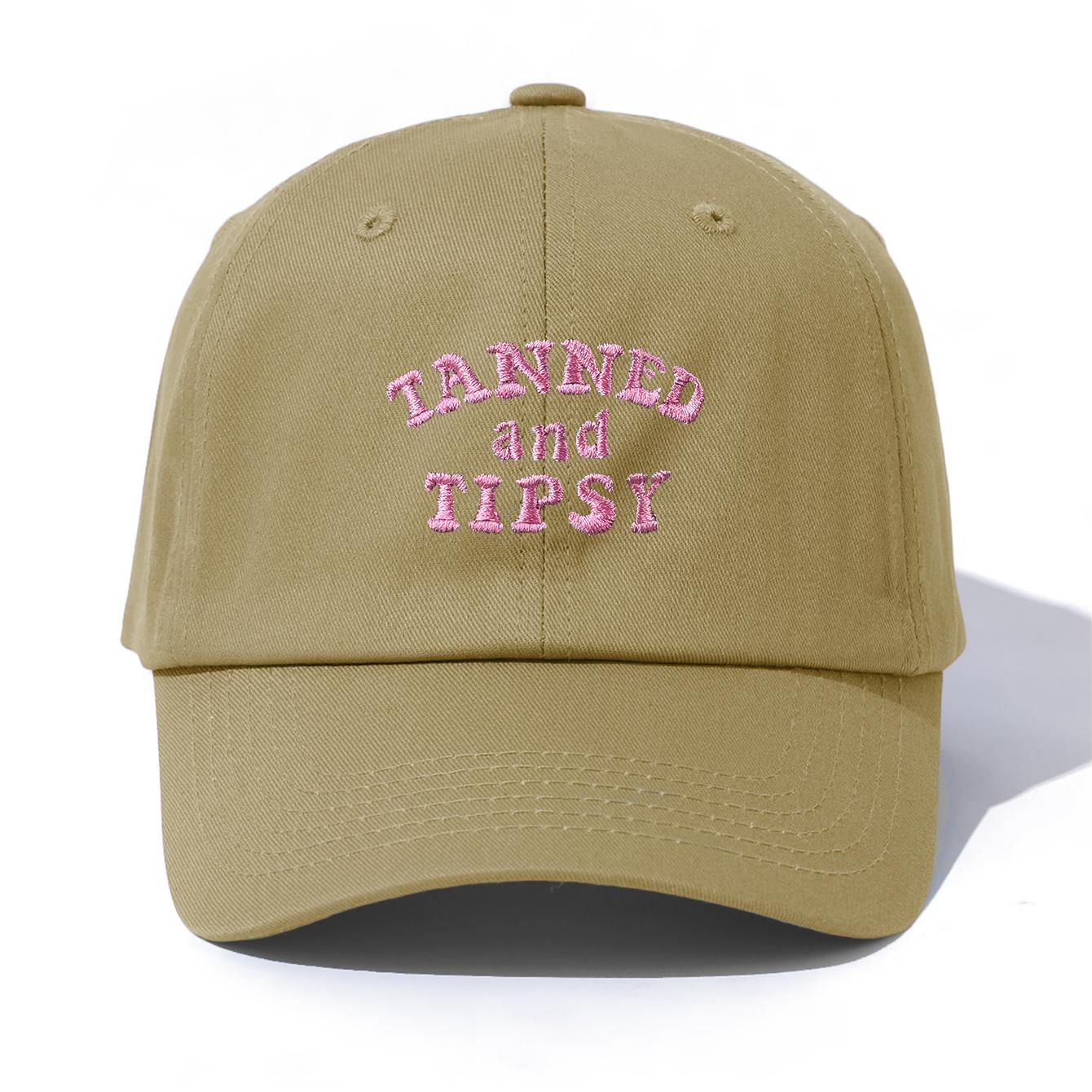 

1pc Tanned and Tipsy Embroidery Baseball Cap for Adults,Minimalist Retro Style Casual Soft Adjustable Dad Hat,Perfect As Gift хаки