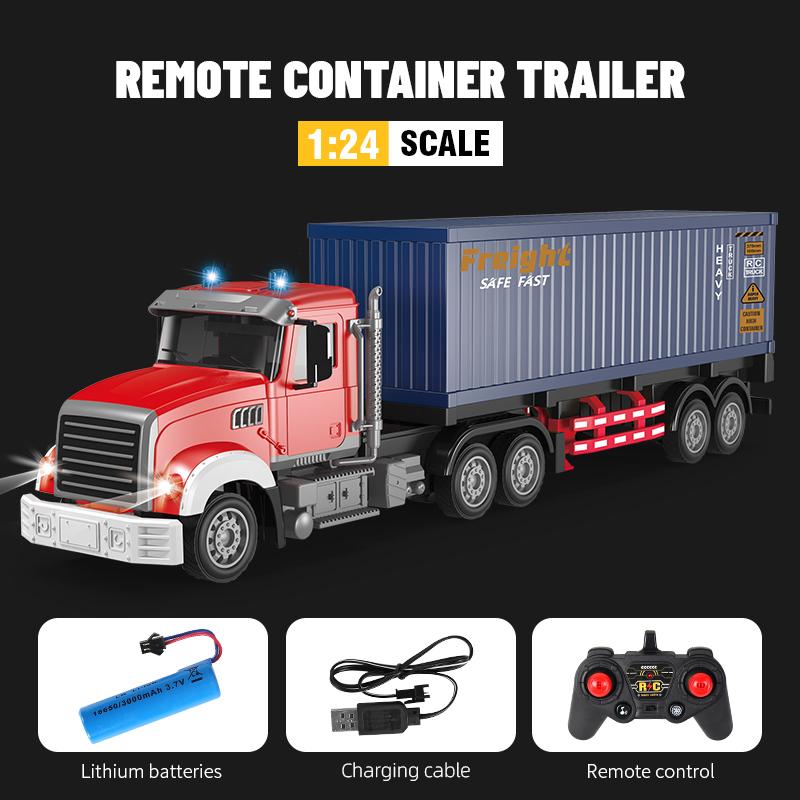 

Remote Control Car Container Trailer Double-layer Transport Truck RC Engineering Vehicle Children s Car Model Toysets for Kids Gift Idea