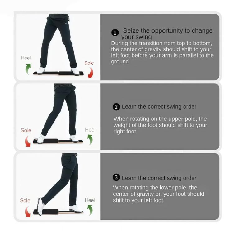Golf Weight Transitioning Practice Platform Wood Texture for Better Swing Accuracy and Force Transfer During Exercises