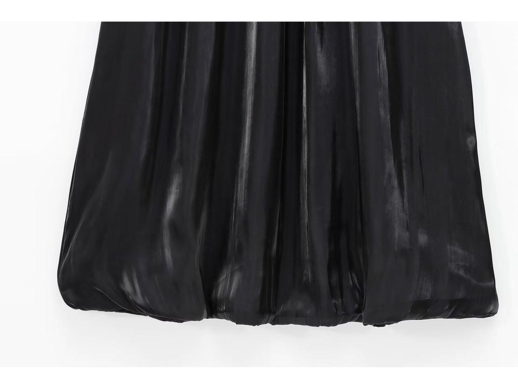 2024 Winter Women's European & American Style Loose Lantern Skirt Evening Dress