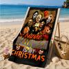 Custom Name Halloween Horror Christmas  Beach Towel Microfiber Beach Towel, Lightweight and Quick-Dry, for Summer Travel, Swimming Pool Gift