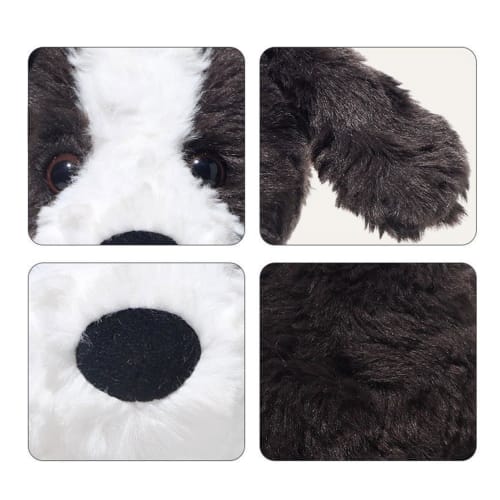 Black and White Puppy Toy, Border Collie Dog Plush Toy | Realistic Black and White Animal Toy | Simulated Stuffed Animal, Cuddly Decor for Kids, Toddl