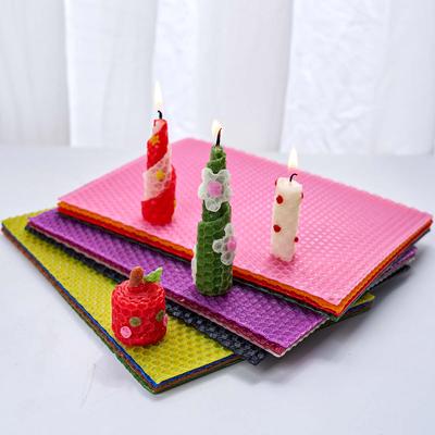 6 ks barevná sada včelího vosku na svíčky, role na svíčky, DIY ruční výroba bezdýmných svíček, plátek vosku voštinové struktury, materiál pro rodičovsko-dětskou aktivitu