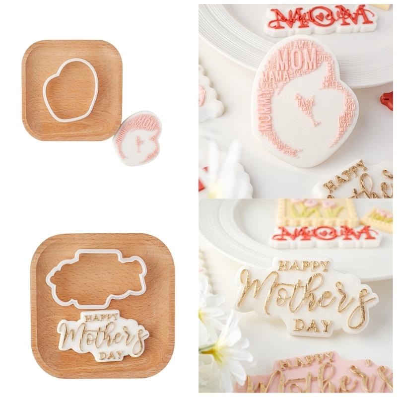 Plastic Cookie Molds Creative Biscuit Cutter Mothers' Day Theme Cookie Molds Bakings Tool Suitable for Mothers' Day