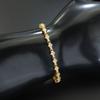 Personality Luxury Shining Brightly Gold Color Full of Rhinestone Geometric Cross Rhombus Tennis Bracelets for Women Men Jewelry
