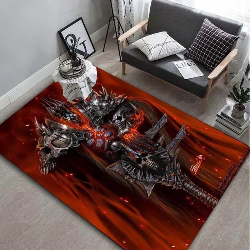3D W-World Of W-warcraft Video Game Art Carpet Rug Art for Room Decor Home Sofa Halloween Gifts Game Area Rug Non-slip Floor Mat