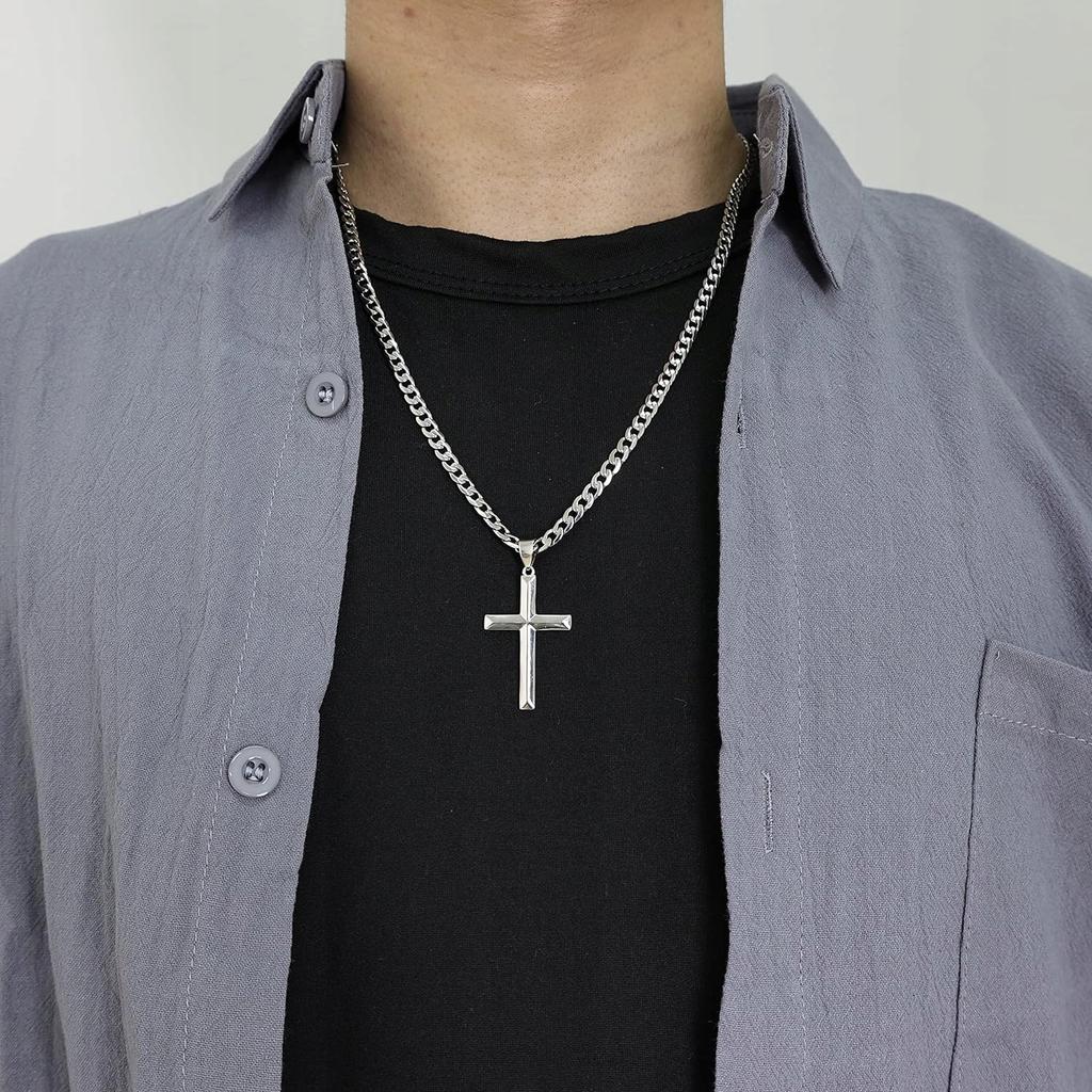 Chain with CROSS Silver Men' Italian Chain with Italian Cross