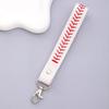 Handcrafted Leather Baseball Earring, Bracelet & Keychain Set with Baseball Pattern