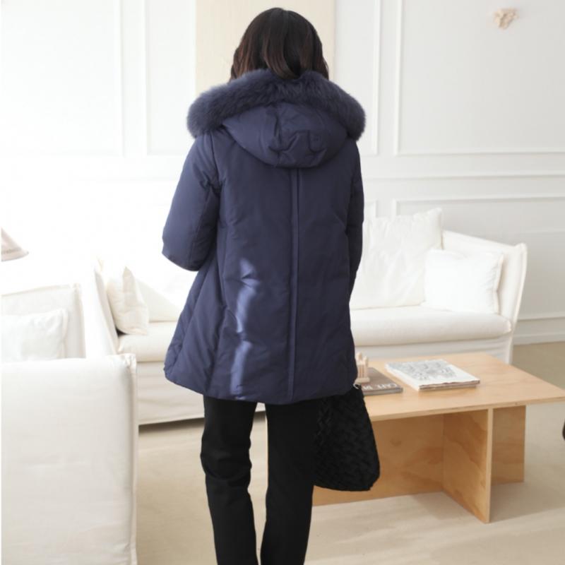Shiz Madam Women Duck Down Half Jacket With Fox Fur J31752