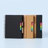 A5 Hard Shell Coil Notebook with Multi-Color Sticky Notes and Customizable Logo