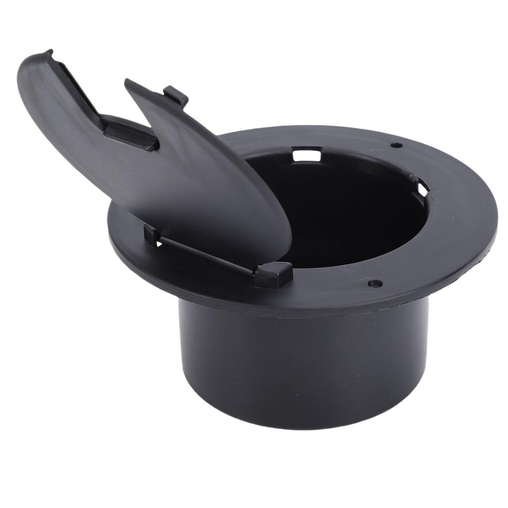   Round Electric Cable Cover Snap Lock Door, High Grade ABS Material, Easy Installation, Neat Look, 3-1Celsius2in Interface RV Trailer Black, For Outd