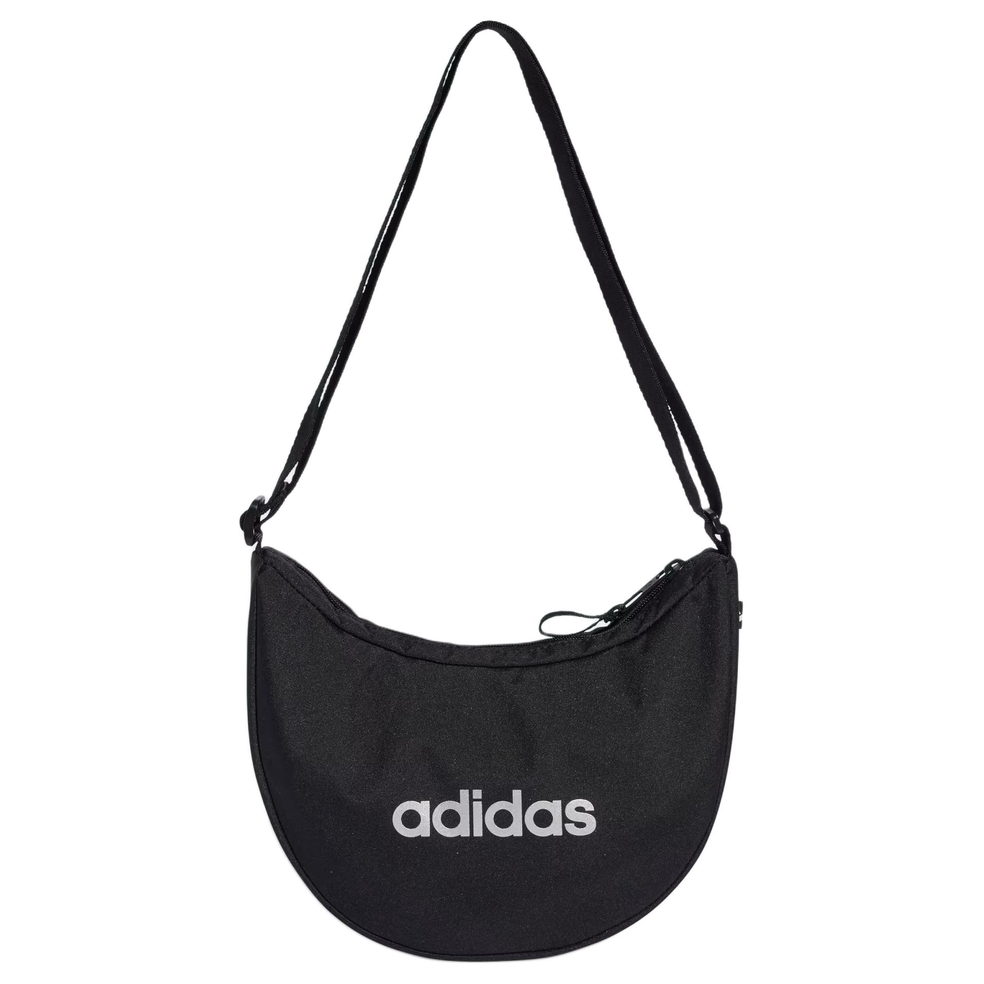 Adidas Essentials Linear Logo Print Polyester Shoulder Bag Unisex Shoulder Bag Black JN0882 Black