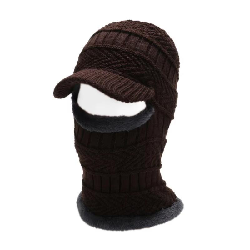 Winter Men's Knitted Hat Autumn/Winter Women's New Cotton Hat with Velvet Wool Hat Men's Cold Hat for Warmth