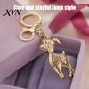 Animal Key Ring Rhinestone Sheep Keychain for Backpack, Sparkly Goat Car Ring, Sparkling Decorative Lamb Pendant Backpacks and Handbags Zodiac