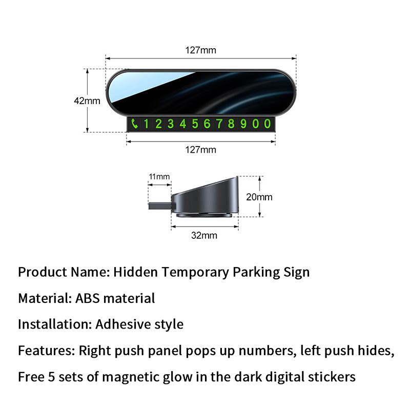 Car Phone Number Card Temporary Parking Card Plate Can Be Hidden Telephone Number Car Park Stop Automobile Accessories Styling