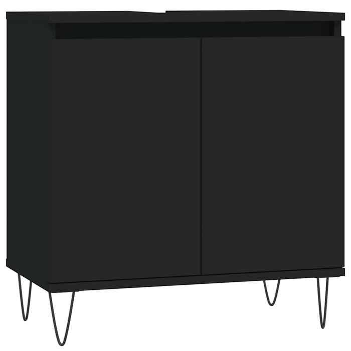 VidaXL Armoire de salle de bain noir 58x33x60 cm bois d'ingénierie 831581