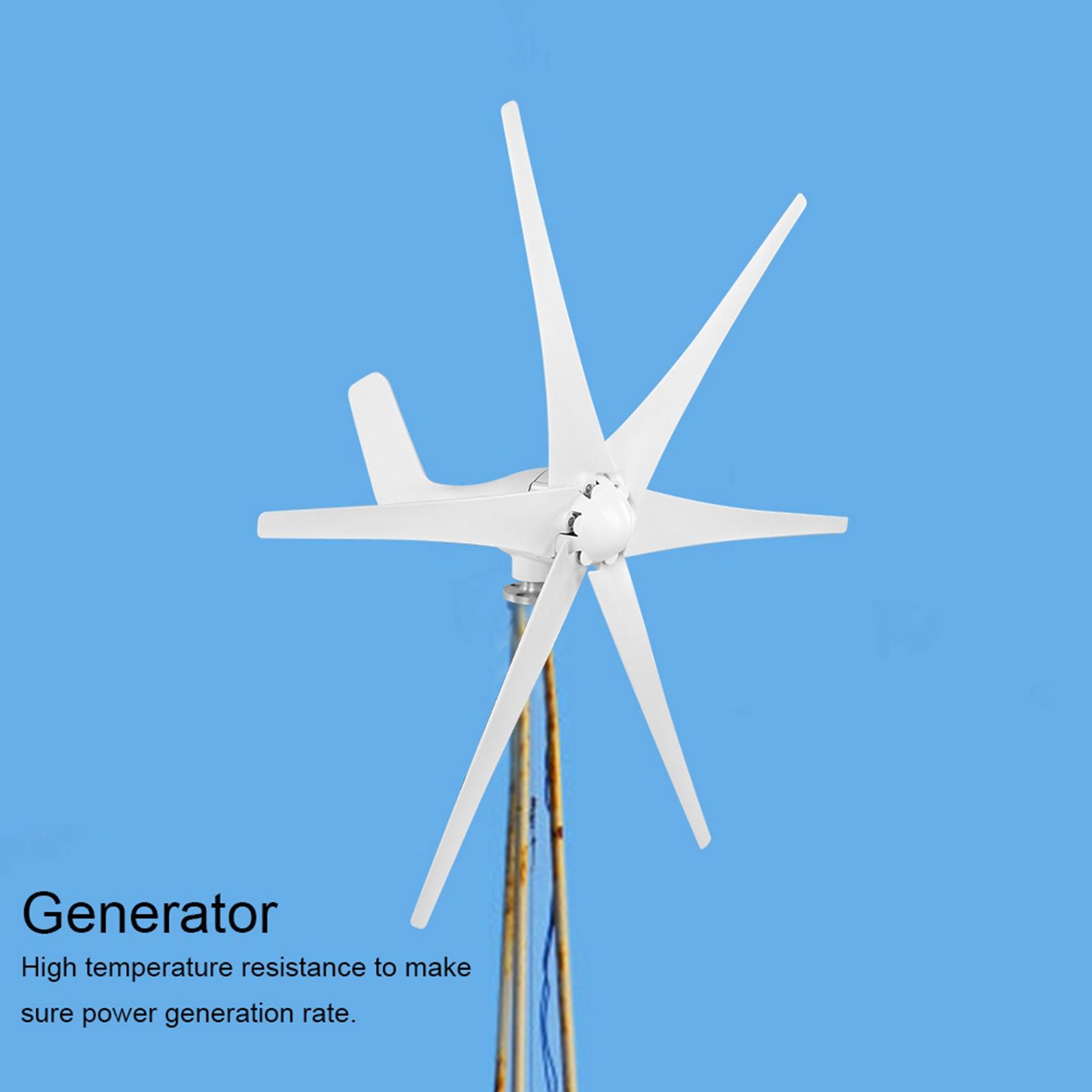 Small Wind Generator 6 Blade Power Supply Windmill Turbines Kit for Monitoring Boat 300W