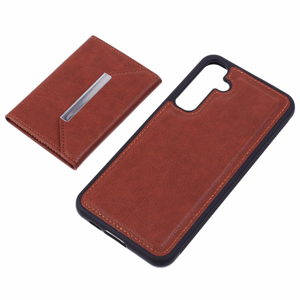 For Samsung Galaxy S25+ Case Card Bag Kickstand TPU+PU Phone Cover